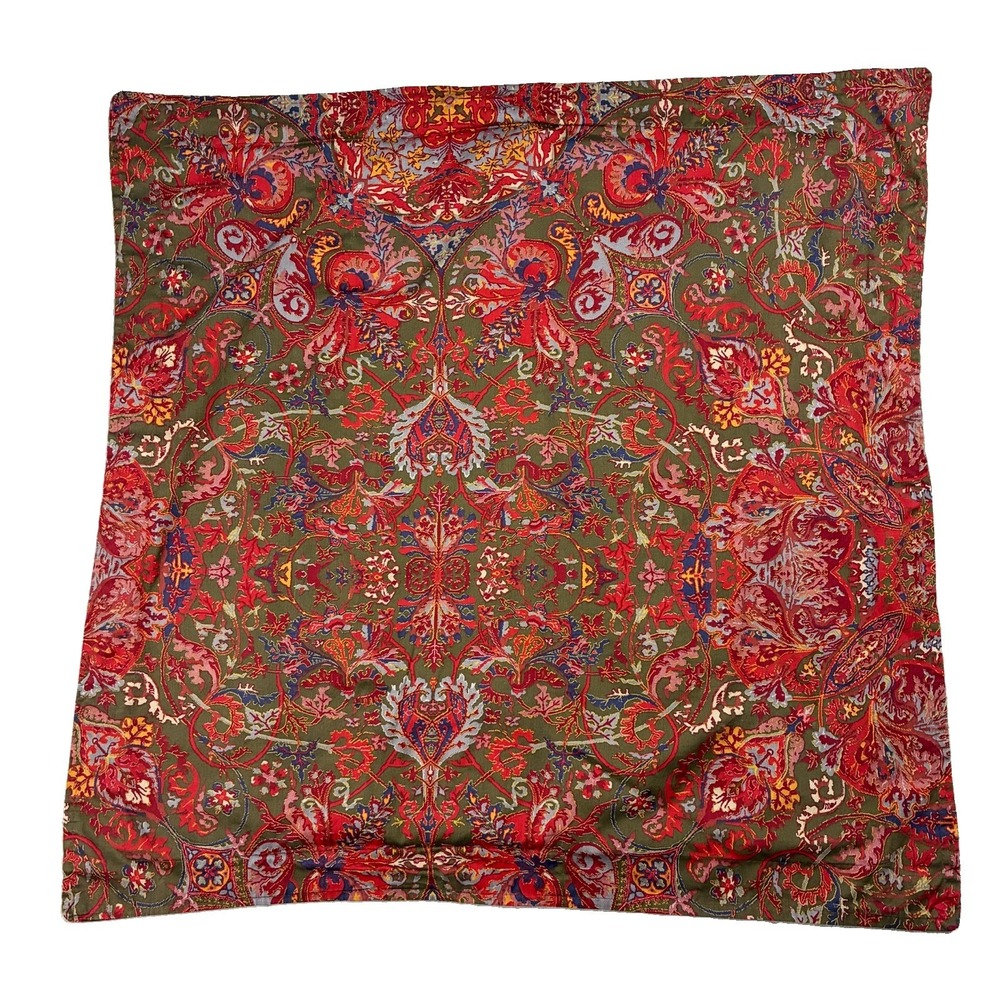 Ralph Lauren Home Galahad Euro Pillow Sham Cotton Paisley 29x29 Moody Maximalism